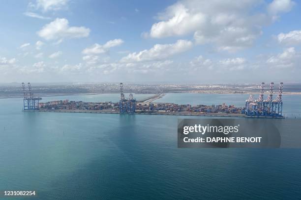 Photo taken on February 1, 2021 shows the Djibouti harbour.