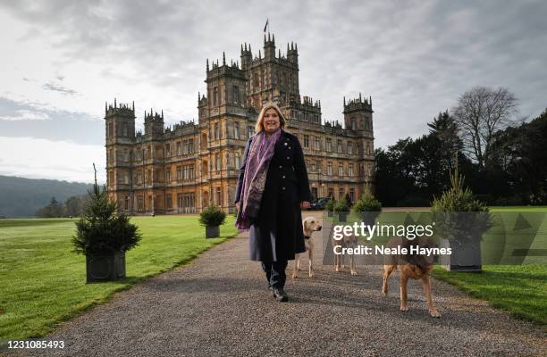 Lady Carnarvon is photographed for the Daily Mail on November 26, 2020 at Highclere Castle, England.