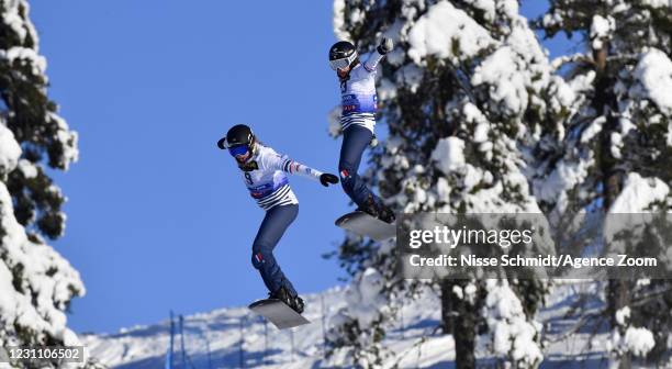Chloe Trespeuch of France in action during the FIS Freestyle Ski Cross And Snowboard Cross World Championships Men's and Women's Snowboard Cross on...