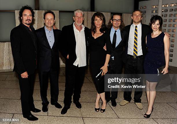 Actor Kim Coates, FX Network president John Landgraf, actors Ron Perlman, Katey Sagal, executive producer Kurt Sutter, Charlie Hunnam and Maggie Siff...