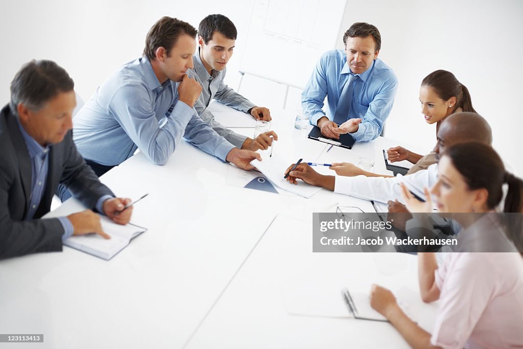 Business team having a discussion