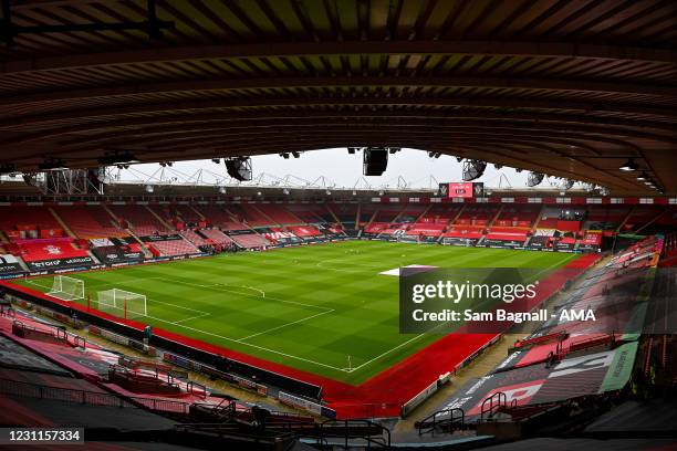 General internal view of St Marys Stadium, home stadium of Southampton ahead of the Premier League match between Southampton and Wolverhampton...