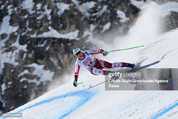 Otmar Striedinger of Austria in action during the FIS Alpine Ski World Championships Men's Downhill on February 14, 2021 in Cortina d'Ampezzo Italy.