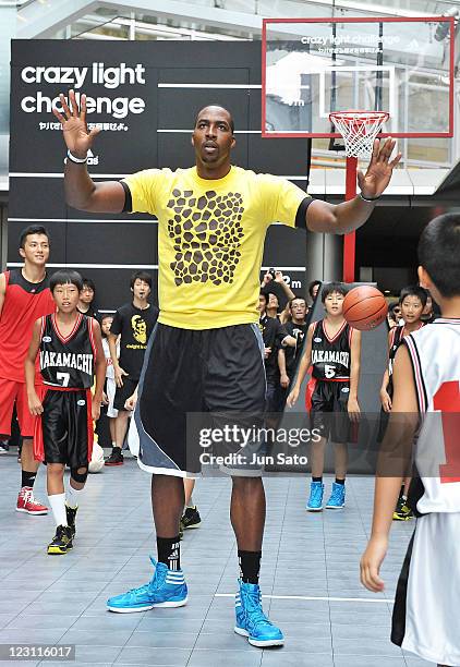 Pro Basketball player Dwight Howard attends Adidas Crazy Light Challenge event at Roppongi Hills on August 31, 2011 in Tokyo, Japan.