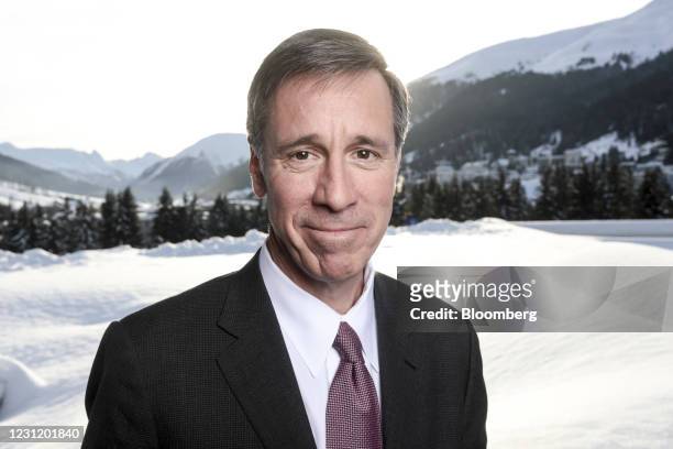 Arne Sorenson, chief executive officer of Marriott International Inc., following a Bloomberg Television interview on day two of the World Economic...
