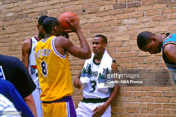 Stephon Marbury of the Minnesota Timberwolves behind the scenes during the 1996 NBA Rookie Photo Shoot on September 20, 1996 in Orlando, Florida....