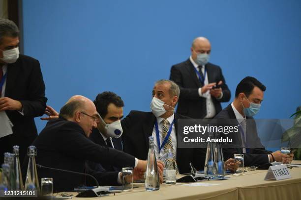 The 15th round of Syria peace talks continues in Sochi, Russia on February 17, 2021. In a two-day meeting, Turkey, Russia, and Iran discuss the...