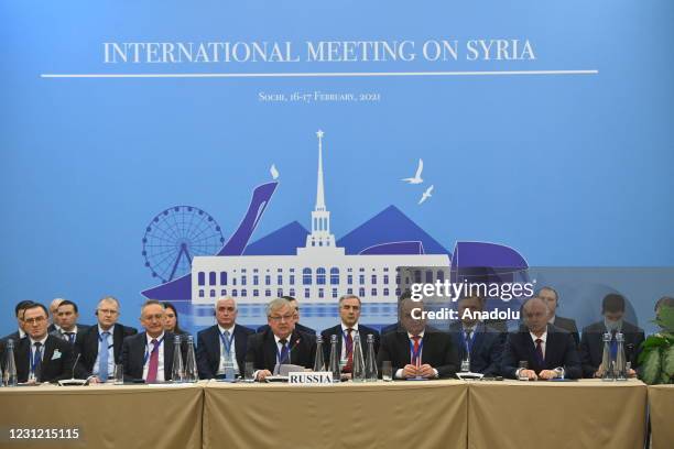 Head of the Russian delegation, Russia's special envoy on Syria Alexander Lavrentiev , attends the 15th round of Syria peace talks in Sochi, Russia...