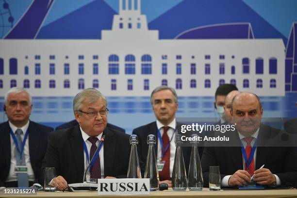 Head of the Russian delegation, Russia's special envoy on Syria Alexander Lavrentiev , attends the 15th round of Syria peace talks in Sochi, Russia...