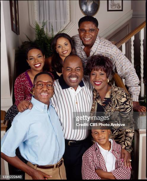 The cast of FAMILY MATTERS: , Kellie Shanygne William , Michelle Thomas , Darius McCrary ; , Jaleel White , Reginald Vel Johnson , JoMarie Payton...