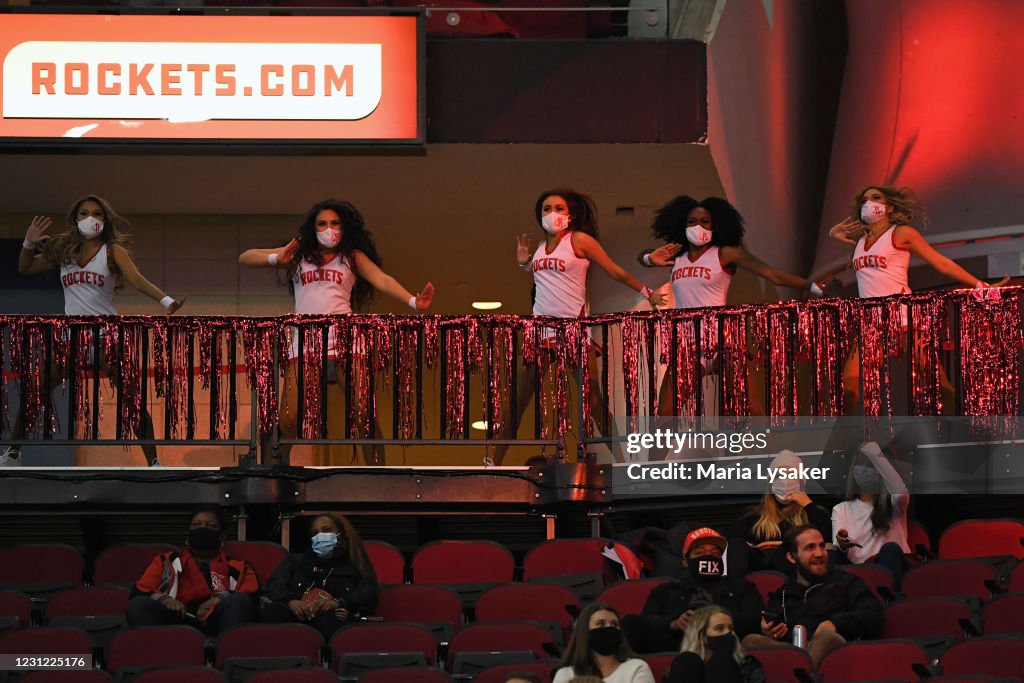 Houston Rockets Dance The Houston Rockets dance team performs during the game against the ...