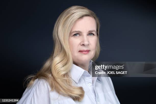 French chef Helene Darroze poses during a photo session in Paris on February 11, 2021.