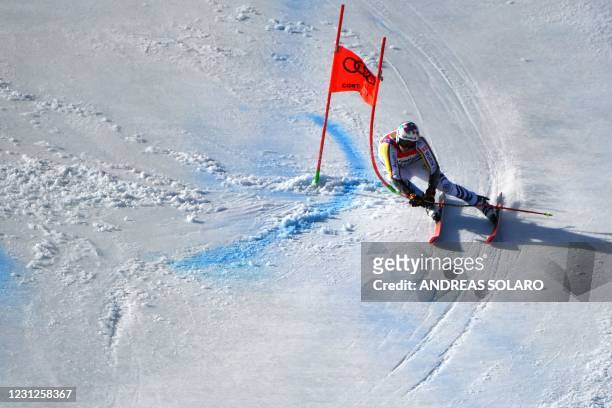 German Stefan Luitz competes in the second run of the Men's Giant Slalom event on February 19, 2021 at the FIS Alpine World Ski Championships in...