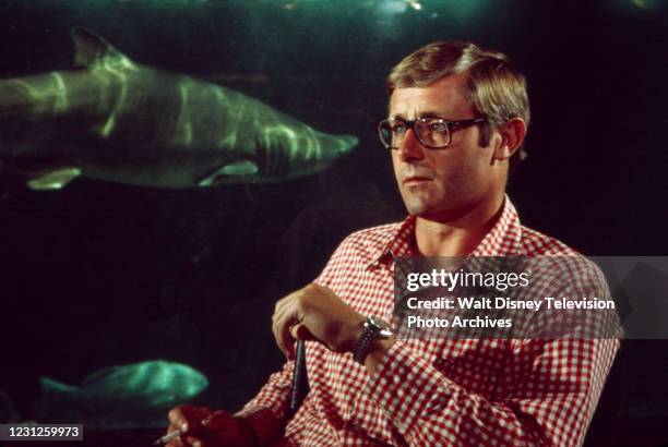 Peter Benchley being interviewed on the ABC News special 'Shark ... Terror, Death, Truth'.