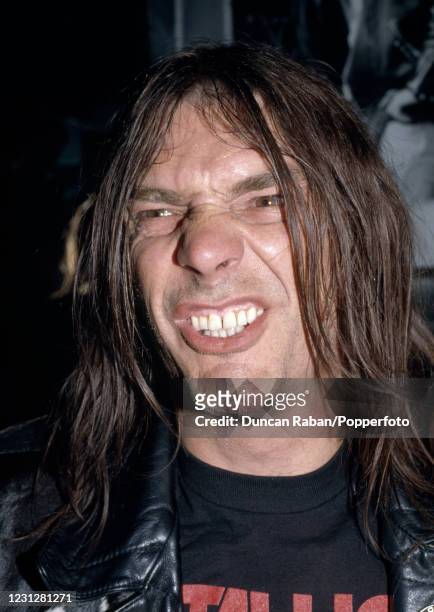 Michael "Wurzel" Burston of Motorhead during a press conference to promote the band's new album "1916" in Guildford, England on 20 March, 1991.