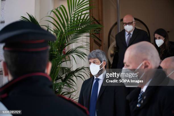 Roberto Fico , President of the Italian Chamber of Deputies, seen leaving the event. The National Federation of the Orders of Doctors and Dental...