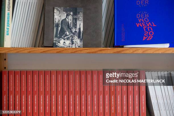 Illustration picture shows books at the birth house of Belgian famous poet Paul Van Ostaijen, in the center of Antwerp, Sunday 21 February 2021. On...