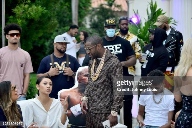 Devion Cromwell, Floyd Mayweather, Koraun Mayweather attend Futuristic-themed Birthday Party Experience for 50 time Champion Boxer Floyd Mayweather...