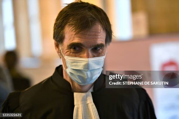 French lawyer Laurent Pasquet-Marin-acce arrives for the retrial of his client, former head of Basque separatist group ETA Jose Antonio Urrutikoetxea...