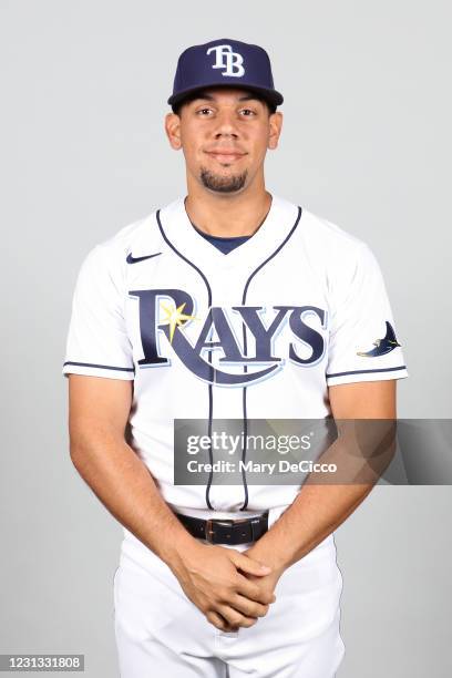 Rene Pinto of the Tampa Bay Rays poses during Photo Day on Monday, February 22, 2021 at Charlotte Sports Park in Port Charlotte, Florida.