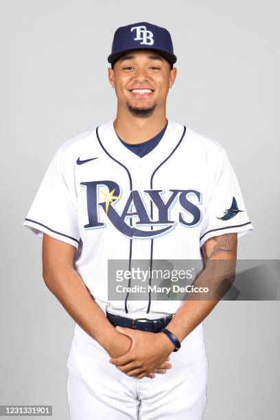 Chris Archer of the Tampa Bay Rays poses during Photo Day on Monday, February 22, 2021 at Charlotte Sports Park in Port Charlotte, Florida.