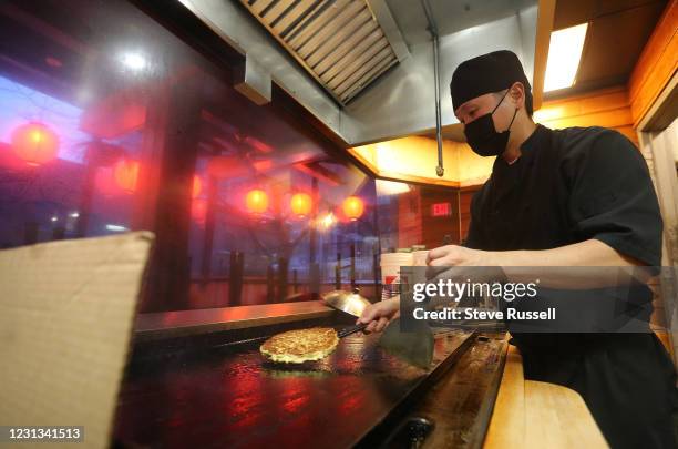 Toronto, ON- February 19 - Okonomi House, is a very old school, diner type of restaurant that's been here since 1978 and serves okonomiyaki, a...