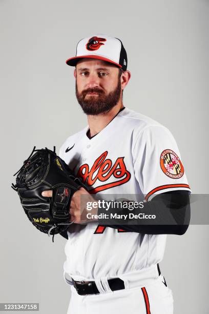 Nick Ciuffo of the Baltimore Orioles poses during Photo Day at Ed Smith Stadium on Tuesday, February 23, 2021 in Sarasota, Florida.