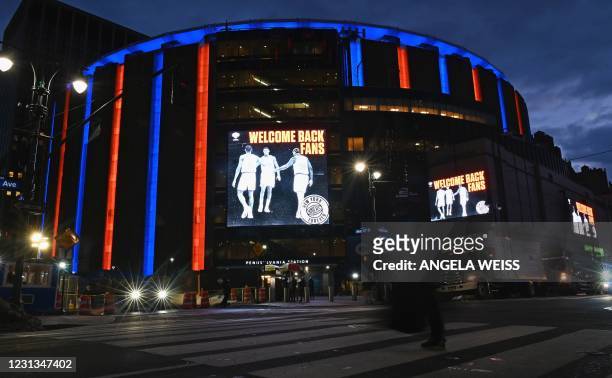 View of Madison Square Garden prior to the New York Knicks against Golden State Warriors basketball game on February 23, 2021 in New York City. - New...