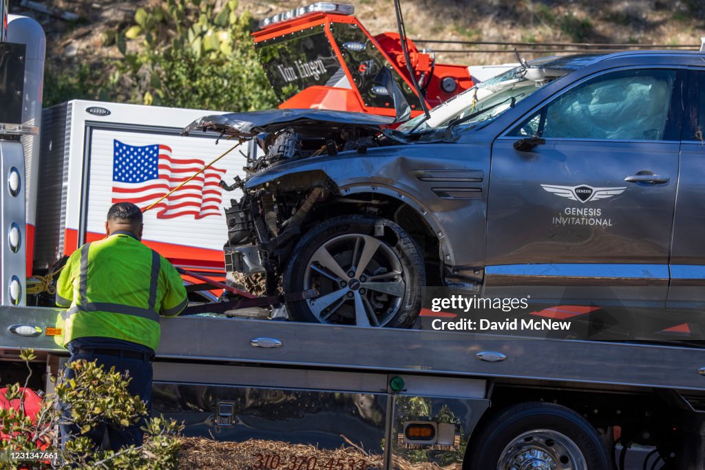 Tiger Woods Injured In Rollover Car Crash