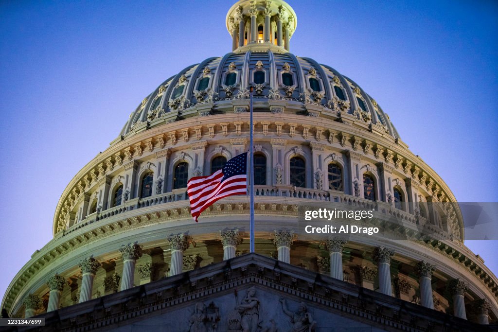 Congressional Leaders Hold Moment Of Silence At Capitol For Lives Lost To COVID-19