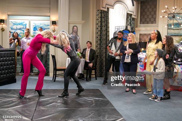 The Look of Daniel" Episode 106 -- Pictured: Charlotte Flair, Alexis Bliss, Ami Foster as Margaux, Cherie Johnson as Cherie, Quinn Copeland as Izzy,...