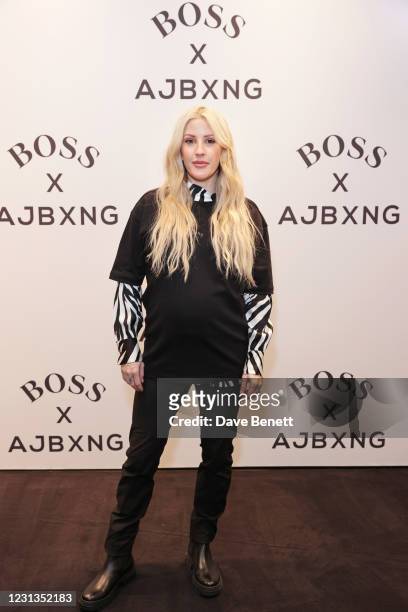 Ellie Goulding attends the unveiling of the BOSS x AJBXNG second capsule collection at BOSS Store, Regent Street, on February 24, 2021 in London,...