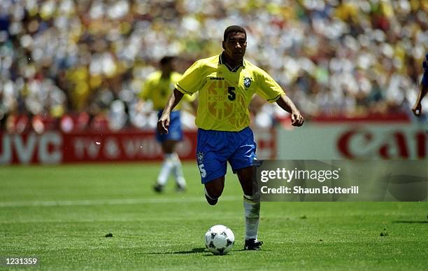 Mauro Silva of Brazil in action during the World Cup match against Russia at the Stanford Stadium in San Francisco, California, USA. Brazil won the...