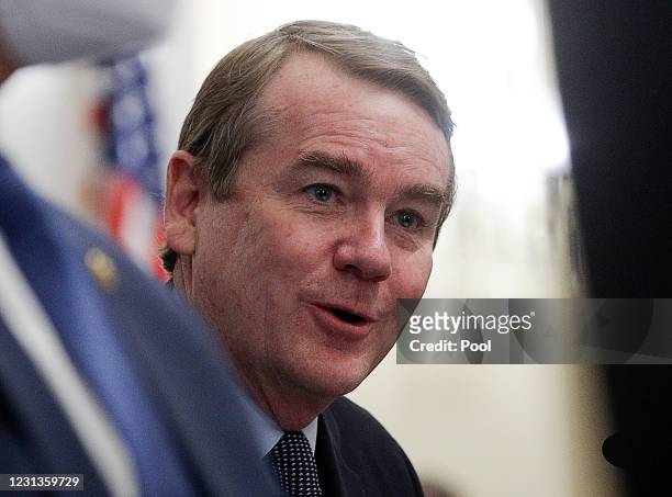 Senator Michael Bennet speaks during the confirmation hearing for William Burns, nominee for Director of the CIA, before the Senate Intelligence...