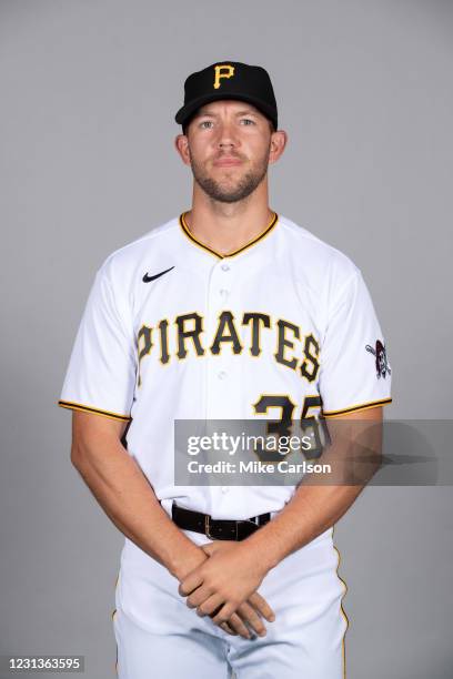 Tyler Anderson of the Pittsburgh Pirates poses during Photo Day at LECOM Park on Tuesday, February 23, 2021 in Bradenton, Florida.
