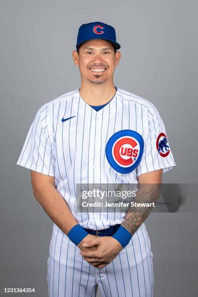 José Lobatón of Chicago Cubs poses during Photo Day on Tuesday, February 23, 2021 at Sloan Park in Mesa, Arizona.