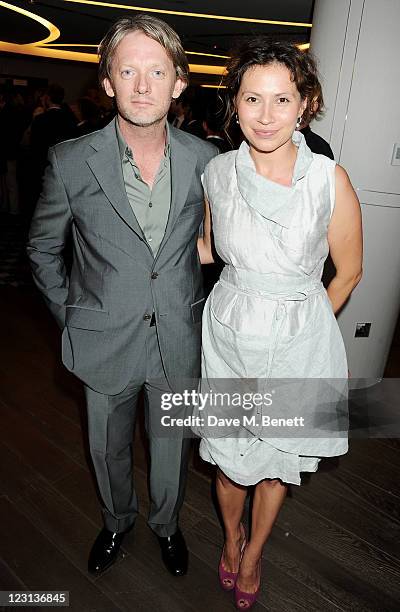 Douglas Henshall and Tena Stivicic attend the launch of The French Laundry pop-up restaurant at Harrods on August 31, 2011 in London, England.