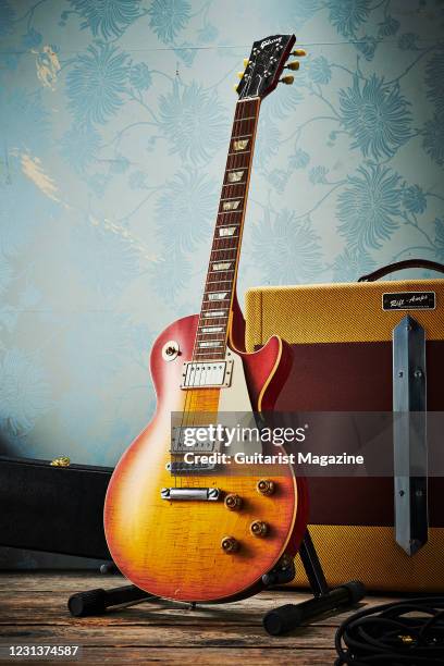 Gibson Don Felder Hotel California 1959 Les Paul electric guitar, taken on August 4, 2020.