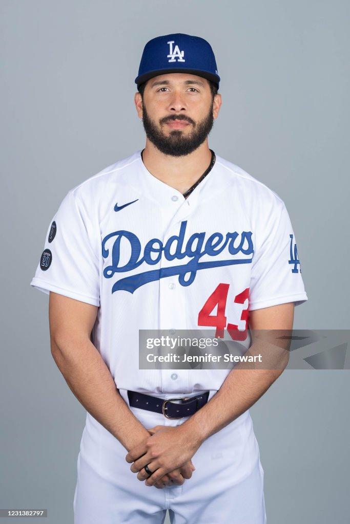 Edwin Luis Rios Edwin Ríos of Los Angeles Dodgers poses during Photo Day on... News ...