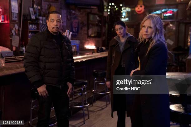Hunt, Trap, Rape, and Release" Episode 22009 -- Pictured: Ice-T as Detective Odafin "Fin" Tutuola, Jamie Gray Hyder as Officer Katriona "Kat" Azar...