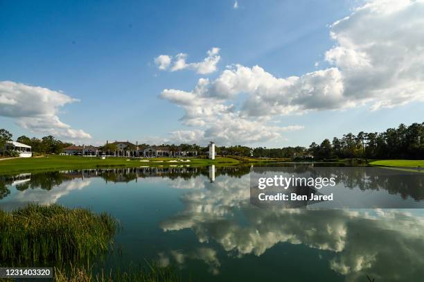 Scenic view of the clubhouse during the second round of the World Golf Championships-Workday Championship at The Concession on February 26, 2021 in...