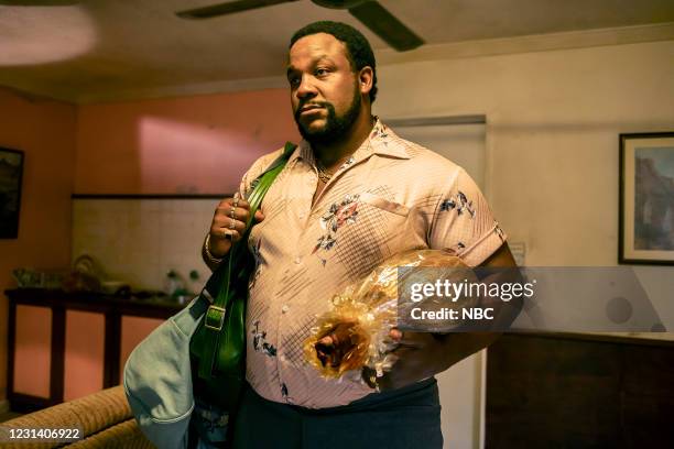 Young Rock -- "Forward Together" Episode 103 -- Pictured: Nate Jackson as Junkyard Dog --