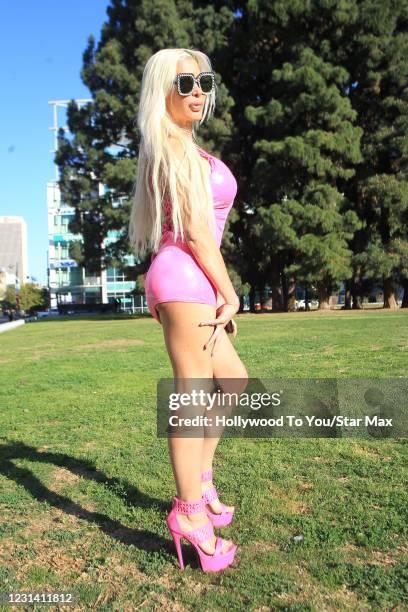 Angelique Frenchy Morgan is seen on February 26, 2021 in Los Angeles, California.