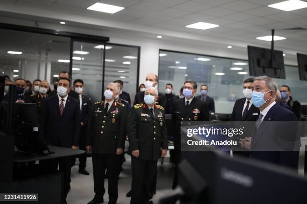 Turkish Defense Minister Hulusi Akar visits to make inspections at HAVELSAN, a Turkish software and systems company having business presence in the...