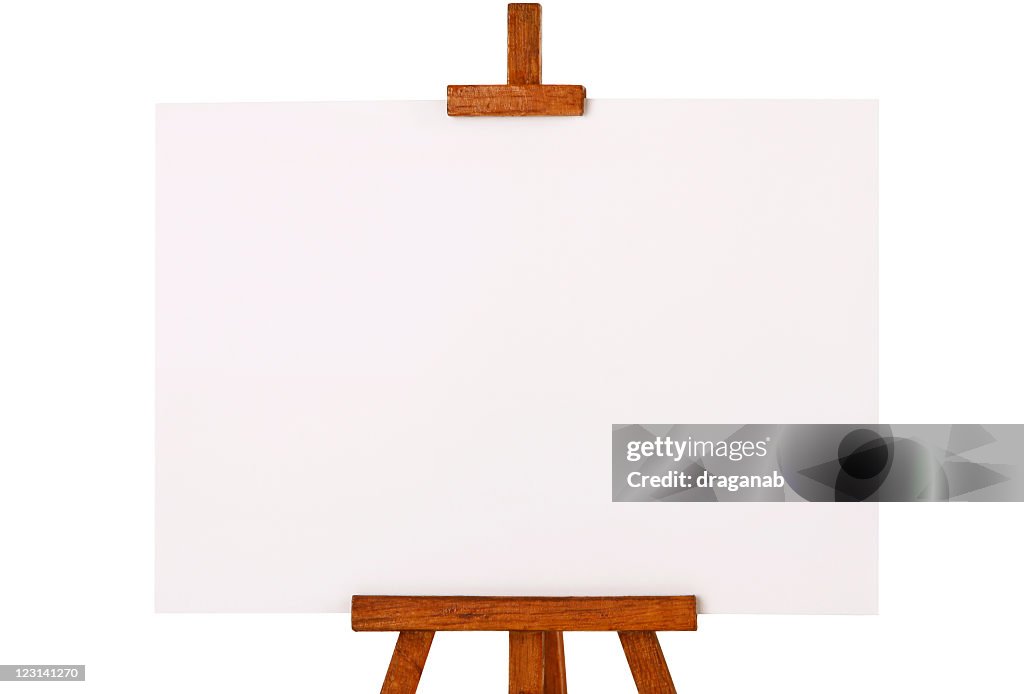 Easel with blank canvas