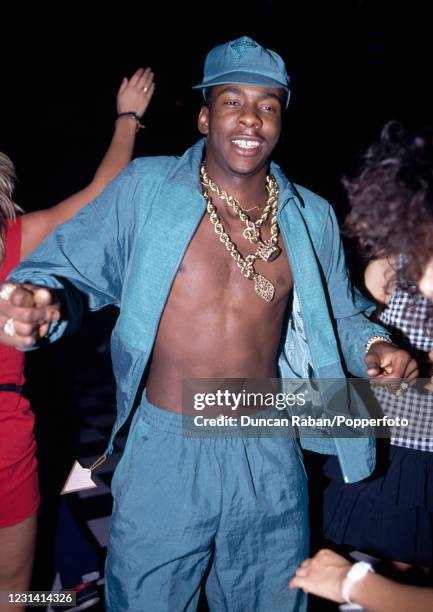 American singer and rapper Bobby Brown at a party in London, circa 1989.