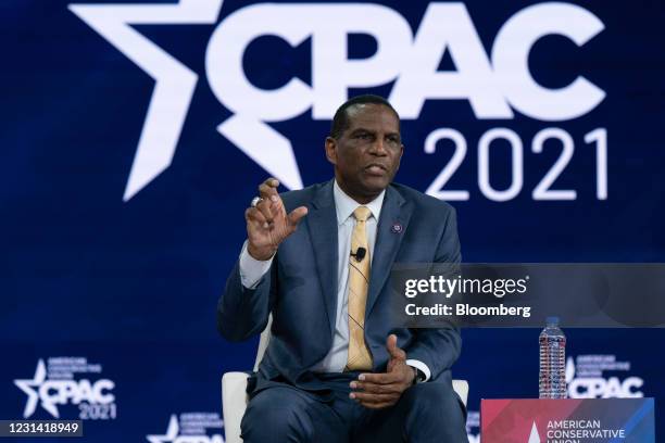 Representative Burgess Owens, a Republican from Utah, speaks during a panel discussion at the Conservative Political Action Conference in Orlando,...