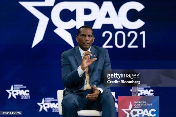Representative Burgess Owens, a Republican from Utah, speaks during a panel discussion at the Conservative Political Action Conference in Orlando,...