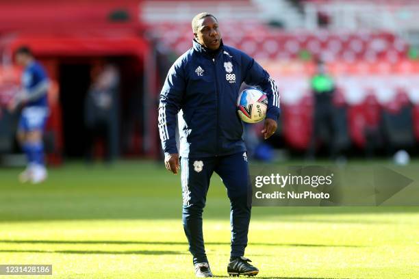 Cardiff Blues's assistant manager Terry Connor during the Sky Bet Championship match between Middlesbrough and Cardiff City at the Riverside Stadium,...