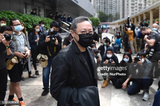 Pro-Democracy Activist, Benny Tai , Arrives at Ma On Shan Police Station, to report to police in Hong Kong, Sunday, Feb 28, 2021. Hong Kong Police...